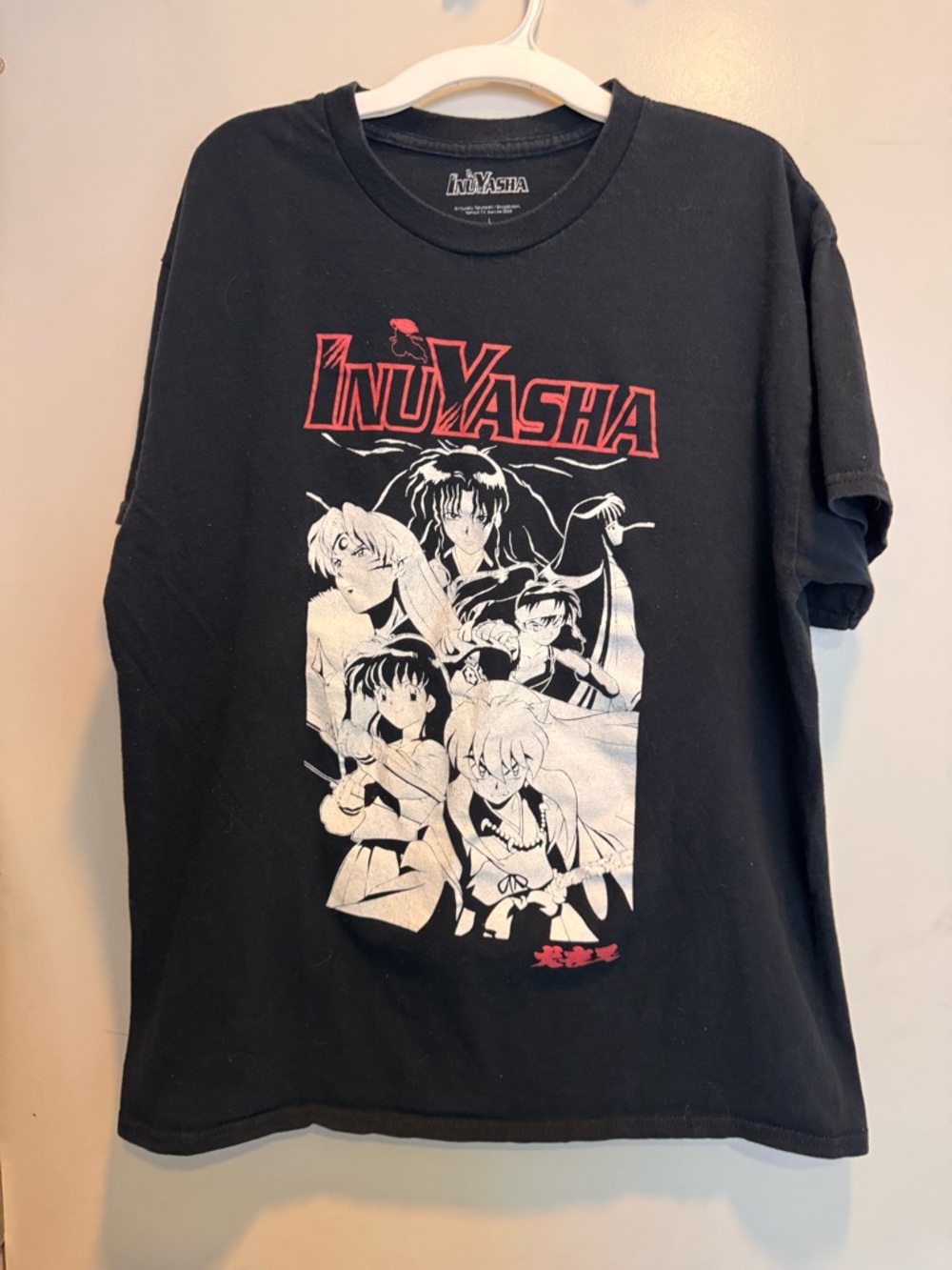 InuYasha Graphic Tee - Black with Red & White Print